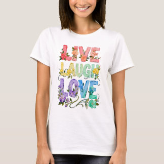 Camiseta Floral Viva Ria Ame | Tipografia Feminina