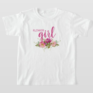 Camiseta Floral Watercolor Rosa Menina das Flores 