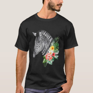 Camiseta Floral Wild Zebra Head Animal Spirit