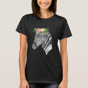 Camiseta Floral Wild Zebra Head Animal Spirit