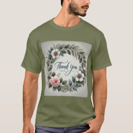 Camiseta Floral Wreath Obrigado Mens