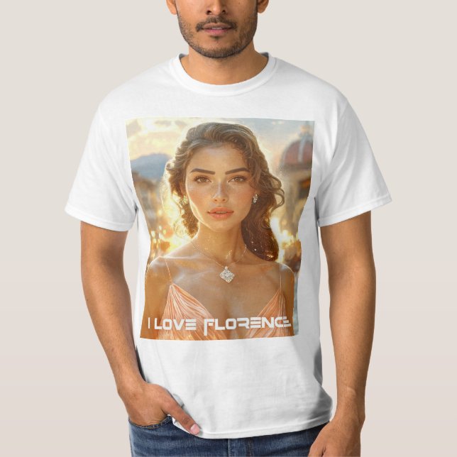 CAMISETA FLORENÇA - ITÁLIA - EU AMO FLORENÇA (Frente)