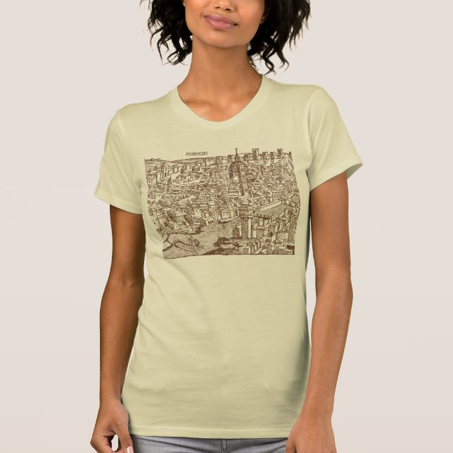 Camiseta Florença, Woodcut medieval (Frente)