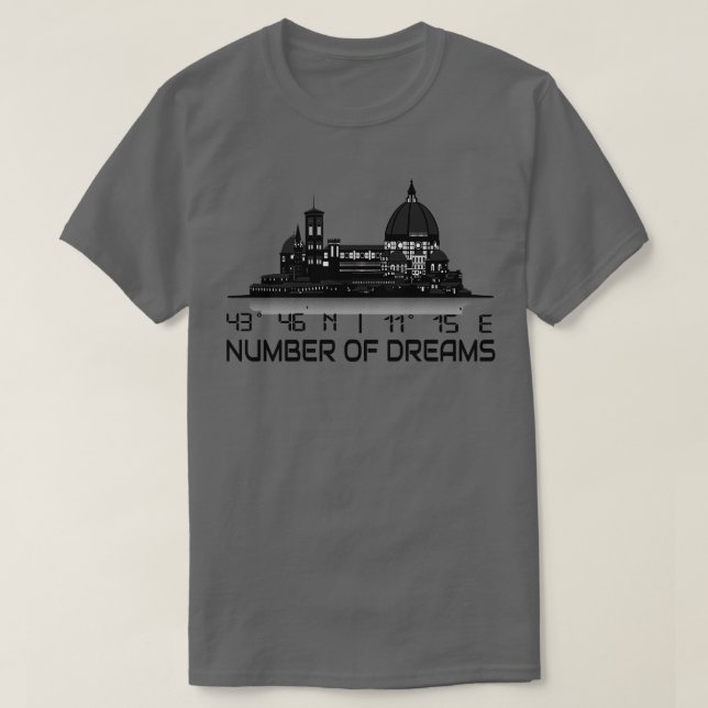 Camiseta Florence Skyline GPS Coordena a Cidade do Sonho (Frente do Design)