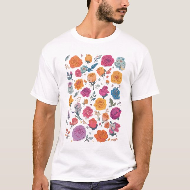 Camiseta flores (Frente)