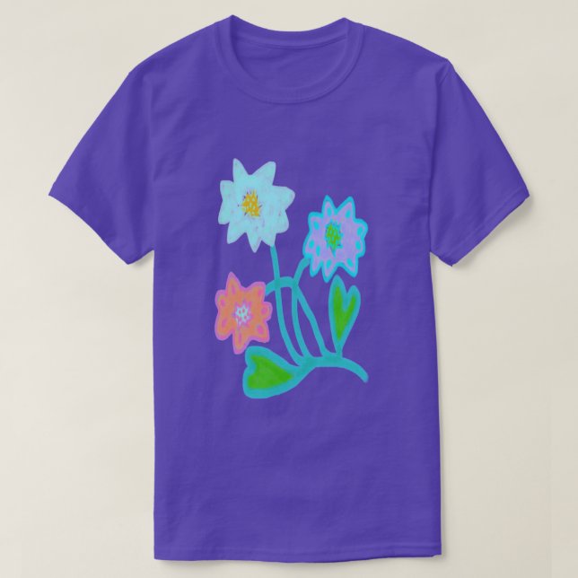 Camiseta Flores Abstratas Coloridas (Frente do Design)