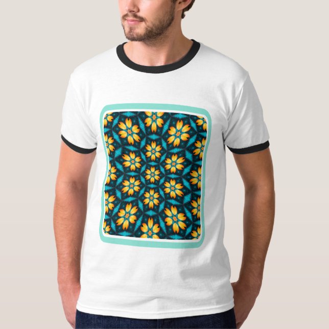 Camiseta Flores Abstrato amarelas (Frente)