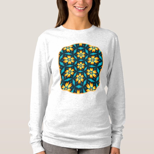 Camiseta Flores Abstrato amarelas (Frente)