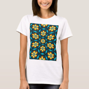 Camiseta Flores Abstrato amarelas