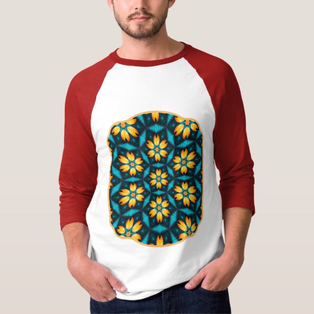 Camiseta Flores Abstrato amarelas (Frente)