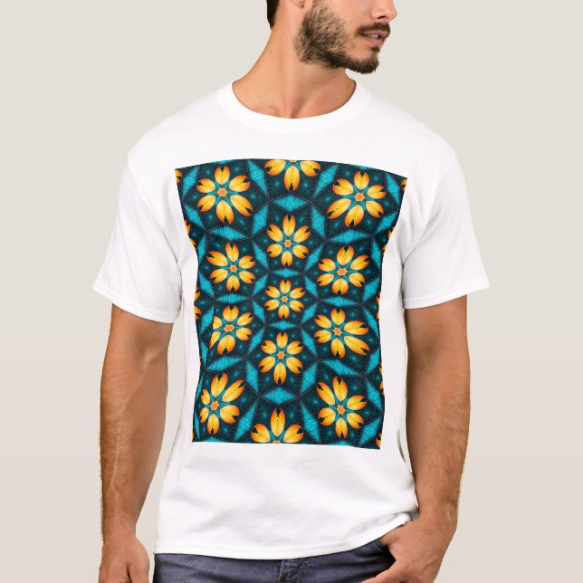 Camiseta Flores Abstrato amarelas (Frente)