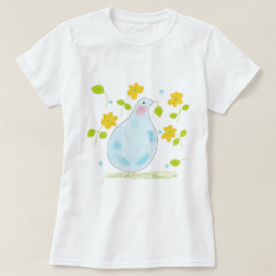Camiseta flores amarelas da pomba da paz Gemma Ort