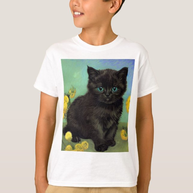 Camiseta Flores Amarelas de Gogh Pretas para Gogh (Frente)