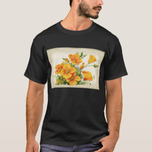 Camiseta Flores Amarelas Vintage bonito