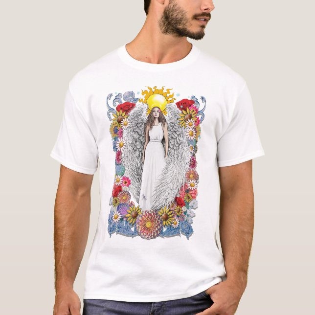 Camiseta Flores Anjos e Penas (Frente)