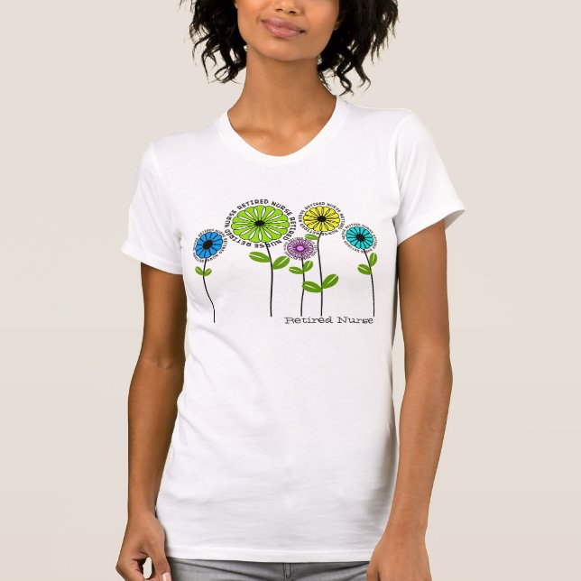 Camiseta Flores artísticas aposentadas dos t-shirt da (Frente)