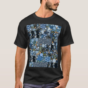 Camiseta Flores Azuis De Cordas: Tecido Invisível.