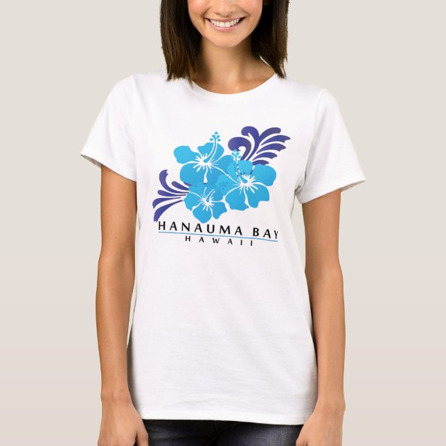 Camiseta Flores azuis do hibiscus de Havaí (Frente)