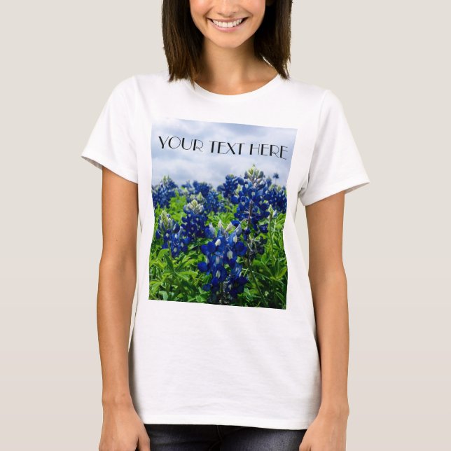 Camiseta Flores Azuis Flores do Texas Floral (Frente)