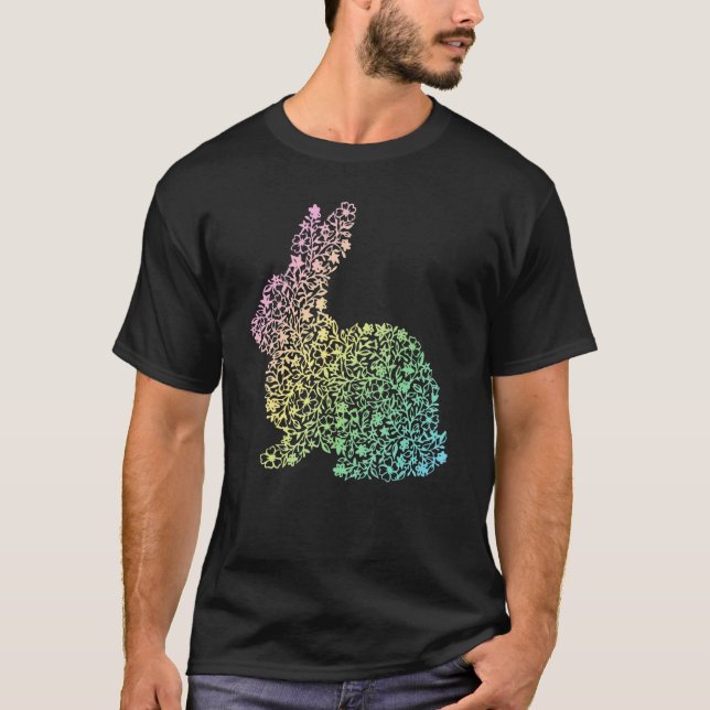 Camiseta Flores Bonitas Coelho Gifa Páscoa Floral Coelhinho (Frente)