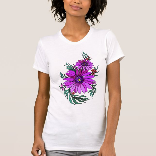 Camiseta Flores bonitos 10a do art deco (Frente)