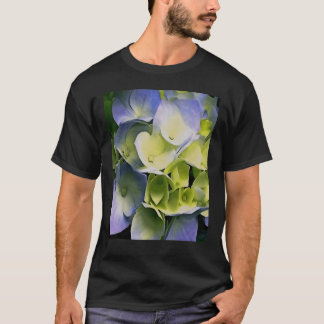 Camiseta Flores Botânicas Azuis de Hortênsia