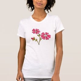 Camiseta Flores Brancas, Cinzentas, Quentes