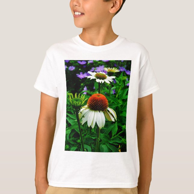 Camiseta Flores brancas e laranja (Frente)