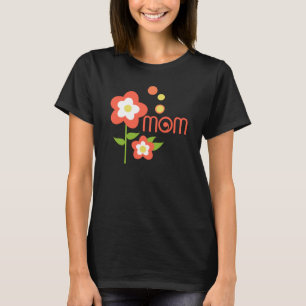 Camiseta Flores brancas e laranja com Bolinhas Mãe