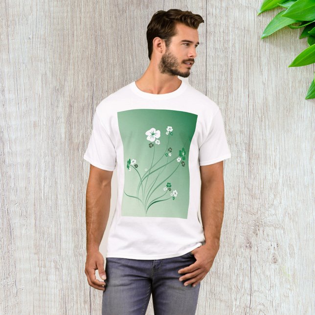 Camiseta Flores Brancas E Verdes (Criador carregado)