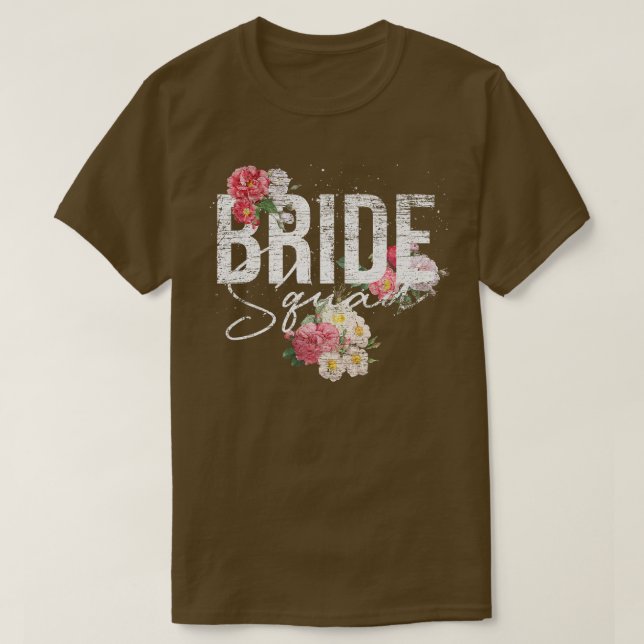 Camiseta Flores Bride Chá de panela Esquadrão Mulheres Flor (Frente do Design)