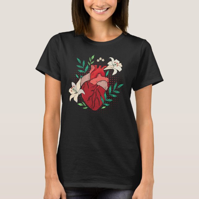 Camiseta Flores Cardiologista de Jardinagem Cardíaca (Frente)