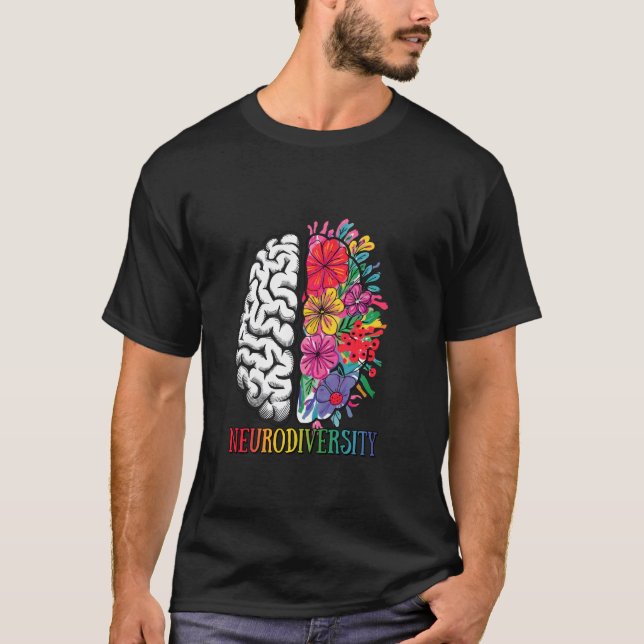 Camiseta Flores Cerebrais Neurodiversidade Conscientização  (Frente)