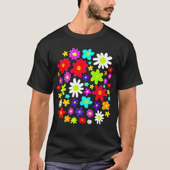 Camiseta Flores Coloridas (Frente)