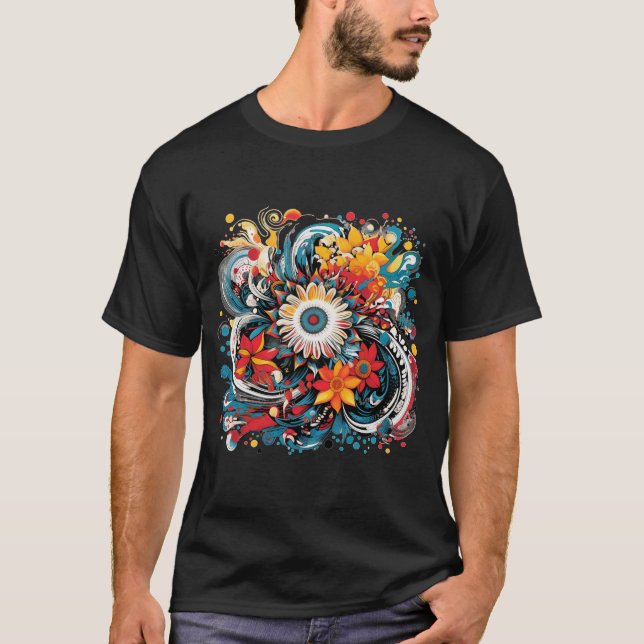 Camiseta Flores Coloridas (Frente)