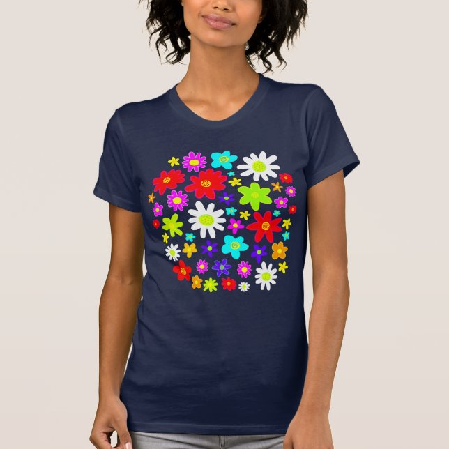 Camiseta Flores Coloridas (Frente)