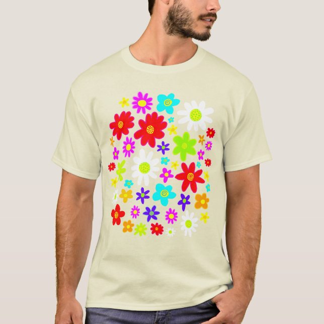 Camiseta Flores Coloridas (Frente)