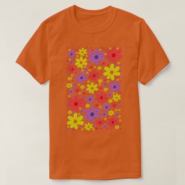 Camiseta Flores coloridas 1 (Frente do Design)