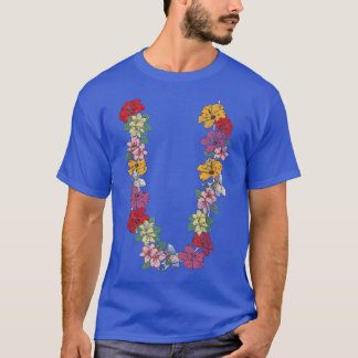 Camiseta Flores Coloridas Corrente de Flor Havaiana Flor de