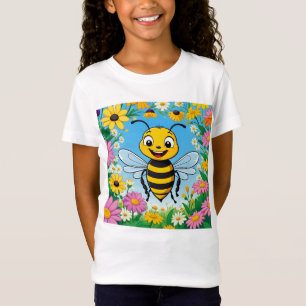 Camiseta Flores Coloridas De Abelhas De Cartoon