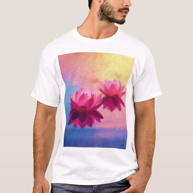 Camiseta Flores Coloridas de Abstrato Lotus (Frente)