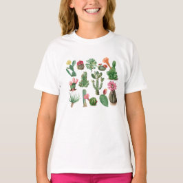 Camiseta Flores Coloridas De Cactus E Suculentos