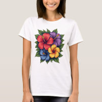 Flores Coloridas de Hibisco Camiseiros, Camiseiros