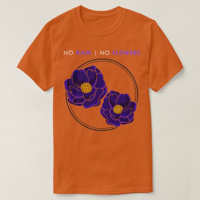 Camiseta Flores com Flores Azuis 1 (Frente do Design)
