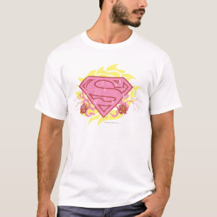 Camiseta Flores cor-de-rosa de Supergirl