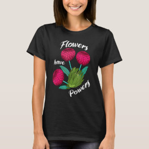 Camiseta Flores Cor-De-Rosa E Verde Têm Potência Bonito