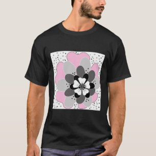 Camiseta Flores cor-de-rosa primavera verão