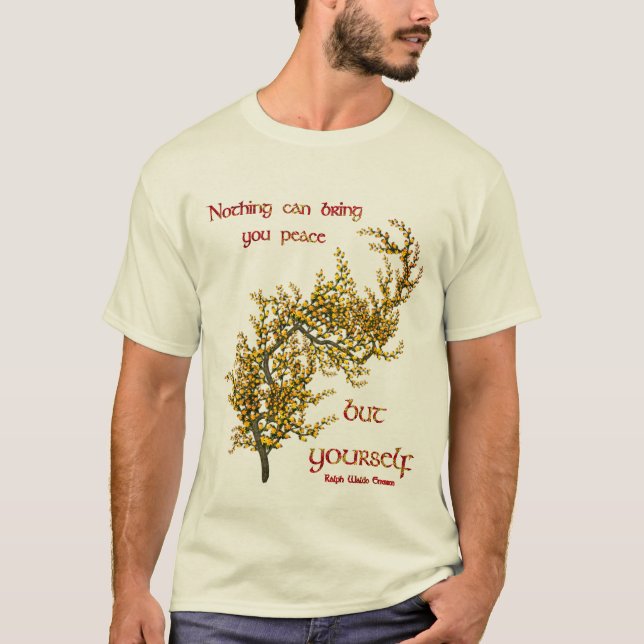 Camiseta Flores - Cotação de Paz Interna Inspiracional (Frente)