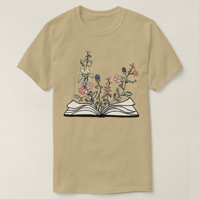 Camiseta Flores Crescendo Do Livro Melhor Presente Feliz Va (Frente do Design)