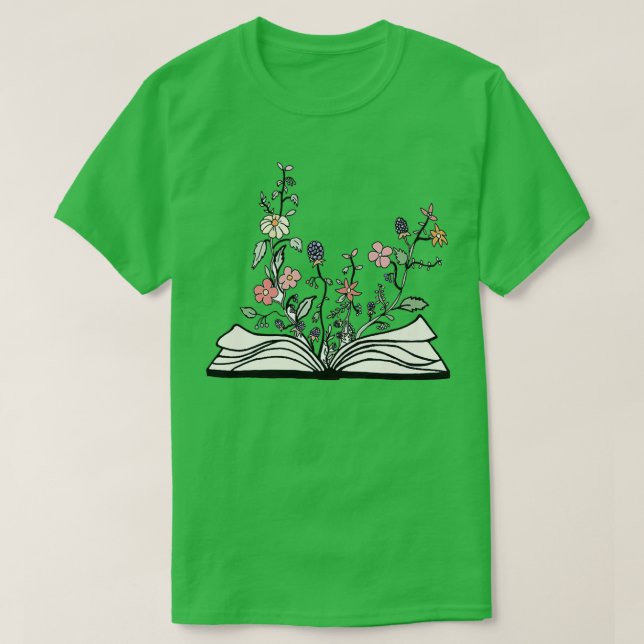 Camiseta Flores Crescendo Do Livro Melhor Presente Feliz Va (Frente do Design)